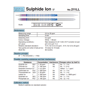 Ống phát hiện Ion Sulphide S2- Gastec 211LL