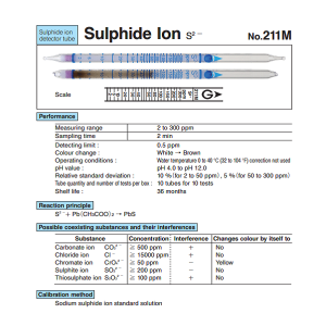 Ống phát hiện Ion Sulphide S2- Gastec 211M