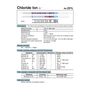 Ống phát hiện Ion Chloride Cl- Gastec 221L