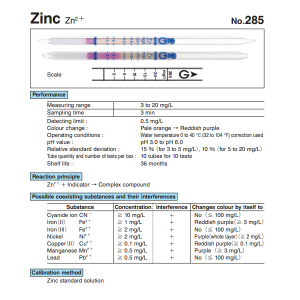 Ống phát hiện Ion kẽm Zn