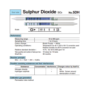 Ống phát hiện thụ động khí SO2 Gastec 5DH