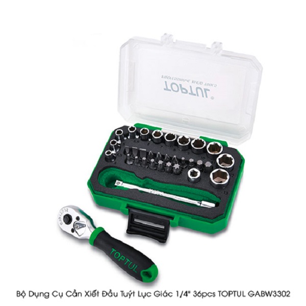 GABW3302-1 Bộ cần xiết đầu lục giác 1/4″ 36pcs GABW3302