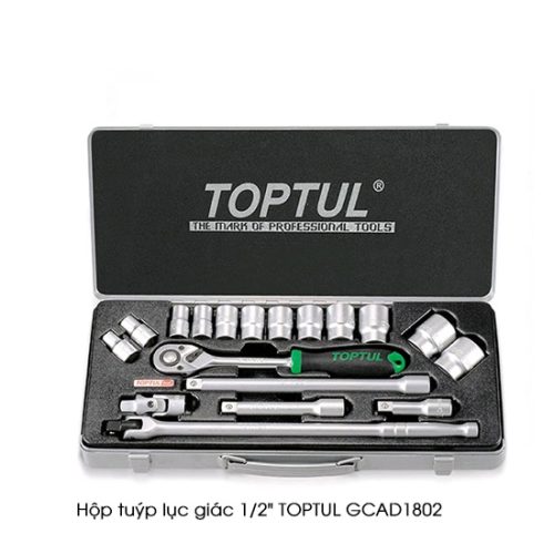Bộ dụng cụ vặn ốc 1/2 inch 18 chi tiết TOPTUL GCAD1802