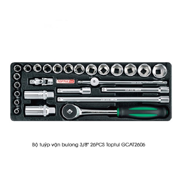 GCAT2606 Bộ tuýp vặn bulong 3/8″ 26PCS Toptul GCAT2606
