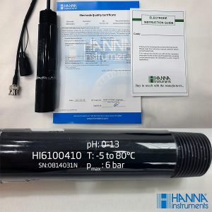 Điện Cực pH Phẳng Đo Online Dùng Pin Với Dây Cáp 10m HI6100410